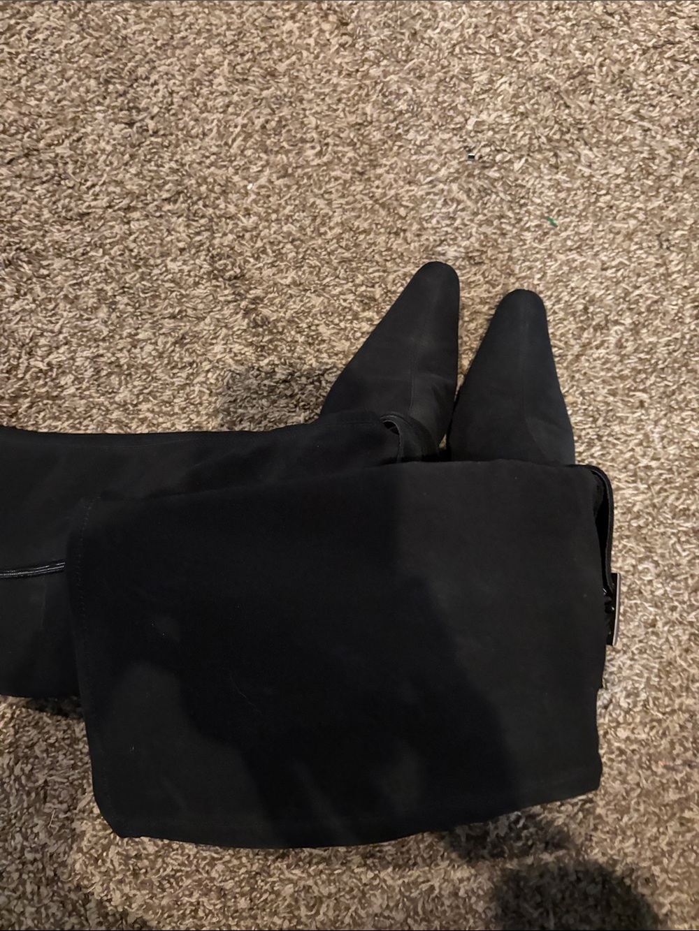 Classic Black Over-the-Knee Suede Boots